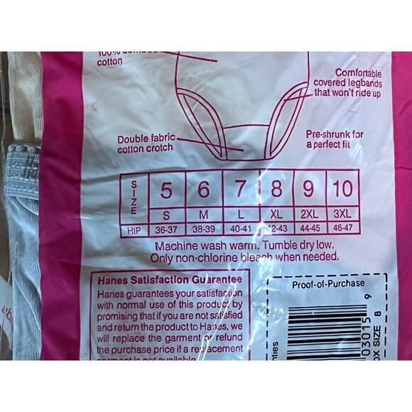 NEW! VTG 1987 Hanes Her Way Cotton Briefs. 3 Pack. Size 8. Multi-color - Picture 5 of 5